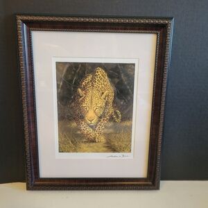 Andrew Bone Leopard Wildlife Art Print Framed African Safari Big Cat Wall Art